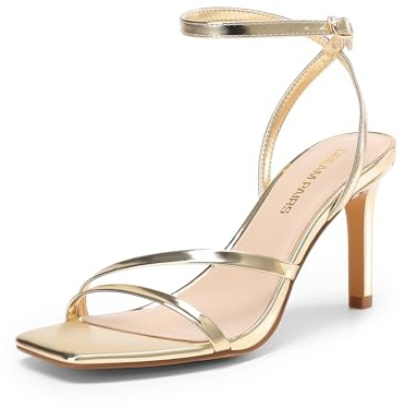 DREAM PAIRS Women’s Stilettos Heels Sandals,Light Gold,6