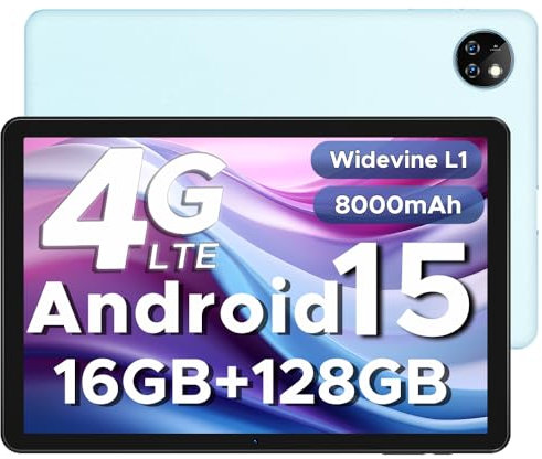 DOOGEE T10W Android 15 Tablet 10 Zoll 16GB RAM +128GB ROM (2TB TF) 2025 Neueste Tablet mit SIM Card Slot, 8000mAh Gaming Tablets Android 4G LTE/5G WiFi, Dual Kamera, BT5.0/ OTG/Face ID/USB Type C
