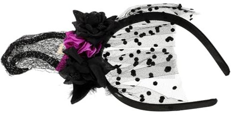 SHERCHPRY Hexen-tiara Süßes Hexen-stirnband Kleiner Hexenhut-clip Schwarze Spitzenstirnbänder Haustier-hexenhut Hexenhut-fascinator Hexenzubehör Für Mädchen Hexen Stirnband Plastik