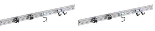 Meister Gerätehalterleiste 800 mm - Geräteleiste & 4 Gerätehalter - Aluminium - Leichte Montage/Werkzeughalter/Gerätehalter für Gartengeräte/Stabile Werkzeugleiste für die Wand-Montage / 9953360