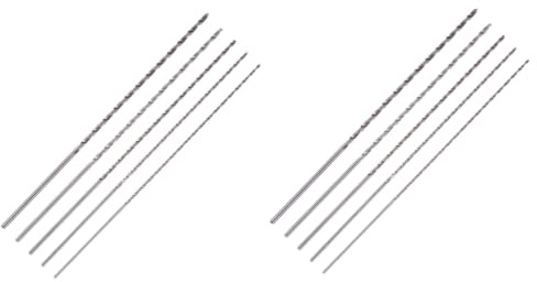 NUOBESTY 2 Series Juego De Brocas Bits Carburo Perforar Brocas De Acero Para Metal Duro Broca Brote De Perforación Brocas Extra Largas Acero De Alta Velocidad Plata 5 Piezas