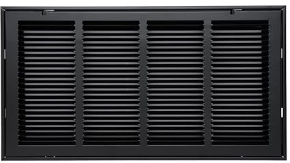 Fits 24x12 Duct Opening | Steel Return Air Filter Grille by Handua [Removable Door] for 1-inch Filters | Vent Cover Grill, Black | HVAC Cold Air Grille | Outer Size: 26 5/8W X 14 5/8H