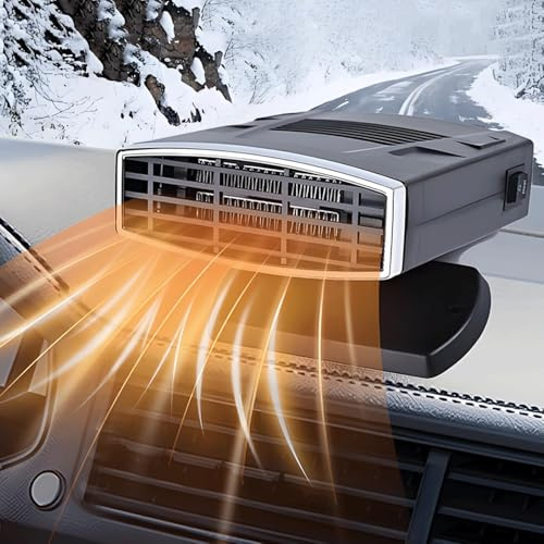12V 200W Calentador de Coche, 2 en 1 Calefacción y Refrigeración Calentador Desempañador de parabrisas, Calentador de Coche Portátil para Desempañar y Descongelar para Coches SUVs