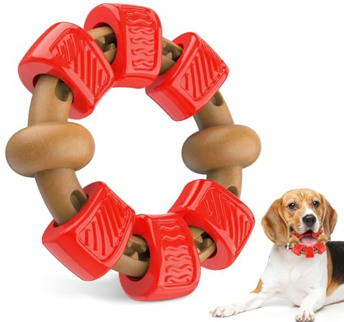 RUXAN Unzerstörbares Kauspielzeug für Aggressive Hunde | Puzzle-Spielzeug mit Rindgeschmack, Interaktives Leckerli-Dosierspielzeug für Kleine/Mittelgroße/Große Langeweile
