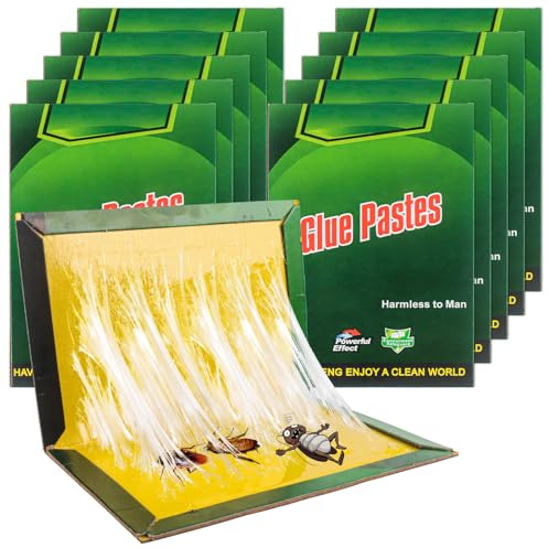 Phlognfy Schabenfalle, 10Pcs Stark klebrige Falle 31.5 cm x 21 cm, Küchenschaben Klebefallen, Kakerlakenfalle, für Küchen, Wohnzimmer und Schlafzimmer wände