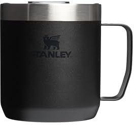 Stanley 1913 Classic Legendary Camp Mug 0.35L - Black 2.0 | Campingmugg I Rostfritt Stål - BPA -Free Thermos Resemuggg För Varma Drycker - Diskmaskin Säker