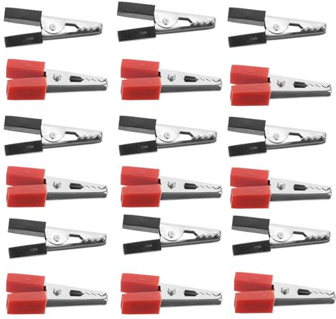 TOVINANNA Kit 40 Pezzi Morsetti a Coccodrillo Elettrici Piccoli Morsetti per Batteria 12V Antiruggine Isolamento Sicuro Clip per Test Elettrici e Applicazioni Automotive