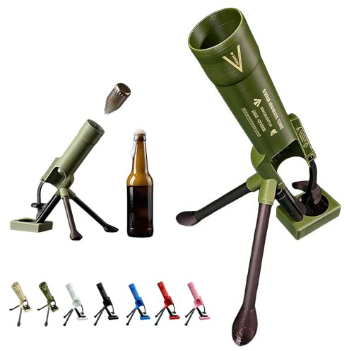 Bierflaschenöffner Flaschenöffner Mörser, Bieröffner Mörser Bierflaschen Öffner, 51mm Beer Bottle Mortar Schwerlast Taktischer Kappenwerfer, Dekoration für Zuhause, Bar, Vatertagsgeschenk