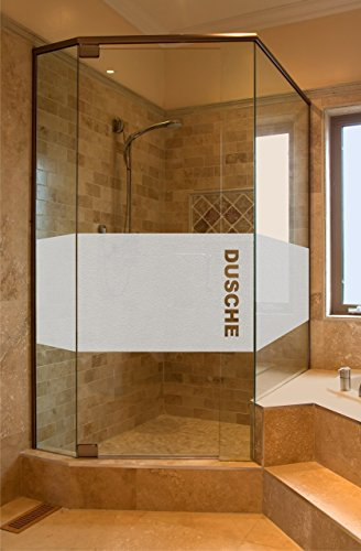rs-interhandel® Folie Sichtschutz Aufkleber Glasdekorfolie Bad Dusche Duschwand Badezimmer Glasdekor GD34 Höhe ca. 50 cm
