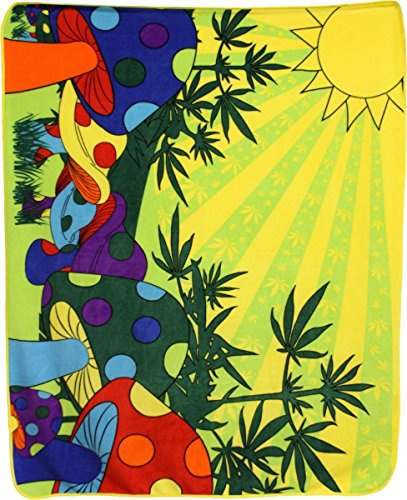 MWS Wholesale (12) Weed Mushrooms 420 50x60 Polar Fleece Blanket Throw Plush