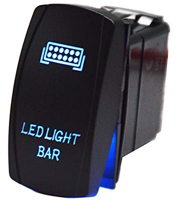 Wsays Interrupteur à bascule pour barre lumineuse LED 5 broches 20 A 12 V rétroéclairé bleu compatible avec Polaris Ranger RZR XP Turbo Fit Can Am Commander Maverick X3 UTV