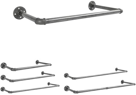 Natural Goods Berlin Kleider-Stange Pipe GARD Wall | Einfache Wand-Montage | Garderoben-Stange im Industrial Design | Kleider-Stangen aus Metall | DIY-Garderobe Temperguss | T30cm * B60cm