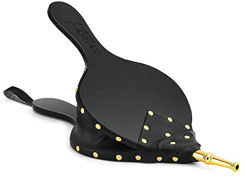 Oak Leaf Fire Bellows, 15.5 x 7 Fireplace Bellows Wood Air Blower for Fire Pit Indoor Outdoor Wood Stove Barbecue Fireplace Camping, Hand Bellows with Hanging Strap and Zinc Alloy Nozzle