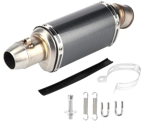 Tubo per moto, 51 mm 2 in tubo di scarico corto in acciaio inossidabile universale modificato in fibra di carbonio stile moto marmitta moto bici strada