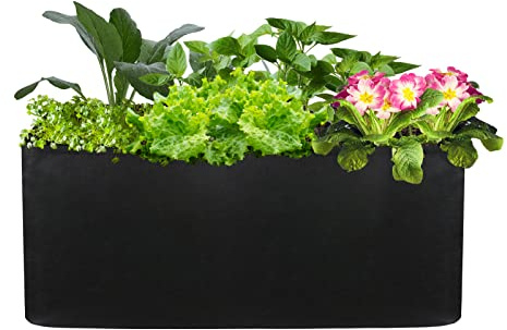 Goosacyon Pflanzbeutel aus Filz, rechteckig, Stoff, Hochbeet, Garten, Wachstumsbeutel, rechteckig, für Gemüse, Pflanzen, Blumen