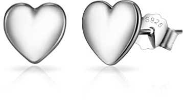 Philip Jones Sterling Silver Rounded Heart Earrings