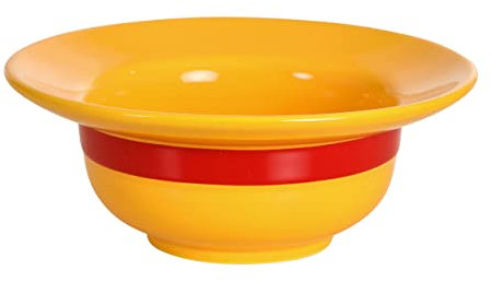 Elbenwald Tazón de cereales Bowl One Piece Monkey D. Luffy sombrero de paja de cerámica, 18 x 7 cm, 400 ml, color amarillo