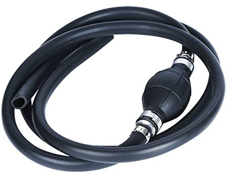 KATSU Pompa a Sifone per Benzina Pompa di Trasferimento Manuale Pompa Carburante Gruppo Tubo Carburante con 8mm x 1,9m Tubo in Gomma per Fuoribordo per Barche Auto vehicle