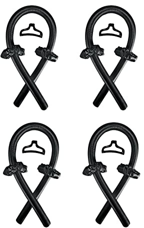 barenx 4 st Styler Heatless Curling Rod Pannband Inga Heat Curls Silk DIY Svart