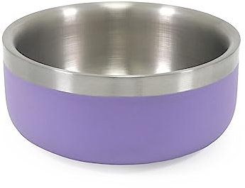 Rosewood Doppelwandiger Futternapf aus Edelstahl, flach, 350 ml, Lila