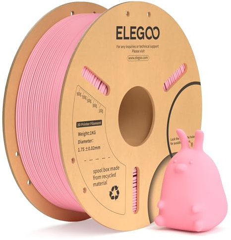 ELEGOO PLA+ Filament 1.75mm Rosa 1KG, PLA Plus 3D Drucker Filament, Härter und Stärker Filament-3D-Druckmaterialien, Maßgenauigkeit +/-0,02mm, Kompatibel mit Meisten 3D Printer(1KG/Spool, 2.2lbs)