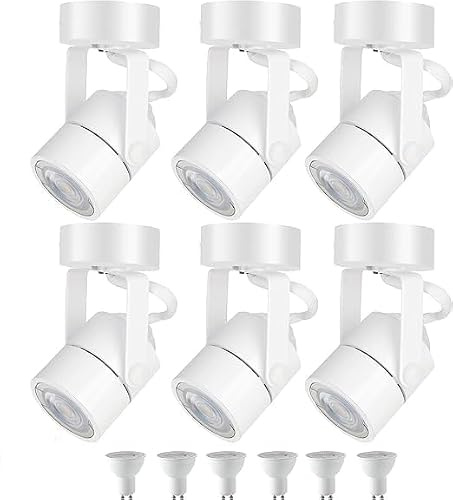 Bravsekai Foco empotrado GU10 blanco, foco empotrado 10 W, luz blanca natural 4000 K, 6 bombillas GU10 (reemplazables), adecuado para tiendas, supermercados, cocinas, salones