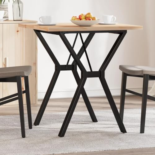 Tidyard Esstisch Y-Gestell Couchtisch Sofatisch Wohnzimmertisch Küchentisch Massivholztisch,Kaffeetisch Sofatisch Teetisch Tisch Speisetisch Stubentisch 70x70x75,5 cm Massivholz Kiefer & Gusseisen