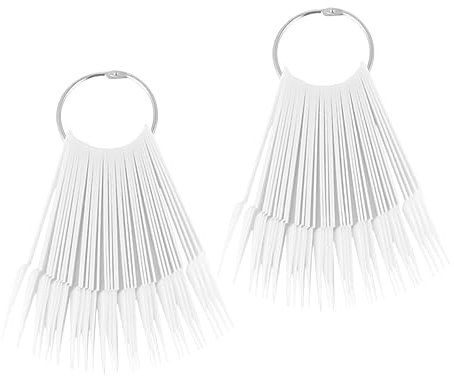 PAMINGONO 2ensembles Présentoir Ongles Fan Forme Nuancier Ongle Pour Pratique Nail Art Blanc