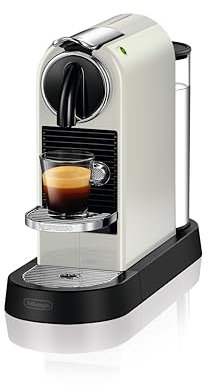 Nespresso De'Longhi EN167.W Citiz Kaffeekapselmaschine, Hochdruckpumpe und ideale Wärmeregelung ohne Aeroccino (Milchaufschäumer), Energiesparfunktion,1260W,37.4 x 11.9 x 25.5 cm, Creme-weiß