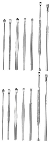 KOMBIUDA 2 Sets Essential Ear Caring Supplies Ohrenschmalz-entfernungswerkzeug-set Mit Reiniger Und Entferner Für Den Familiengebrauch 7 Stück * 2