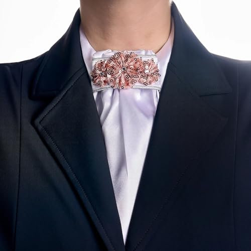 Plastrone da equitazione Vellquine FP in rosa – Elegante e sofisticato con dettaglio floreale | Ideale per competizioni di dressage classico, design senza tempo e materiali traspiranti di alta qualità