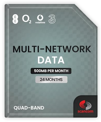 Multi-Network Data SIM - Monthly Auto-Renew (24 Months) - Preloaded with EE, Three, O2 & Vodafone