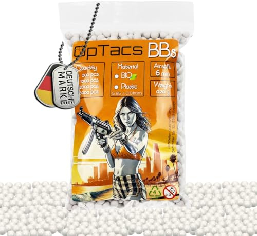 Optacs Airsoft BBS 6mm – Premium Softair Kugeln 0,20g – Präzise Airsoft Munition im wiederverschließbaren Beutel – Auswahl: 500 bis 3000 Stück