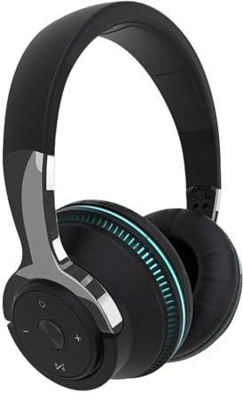 Genérico Auriculares Inalámbricos | Auriculares Retráctiles Sin Cable | Cascos con Cancelación De Ruido Y Luces RGB para Laptop Oficina Gimnasio Juegos Familiares Y Reuniones