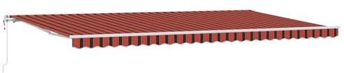 vidaXL Toldo retráctil automático en Naranja y marrón, 600 x 300 cm. Resistente a los Rayos UV, Impermeable Patios, Balcones y Sombra al Aire Libre. También es motorizado y Ideal para