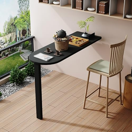 NZBZTUKUWP Tavolo da Pranzo Pieghevole A Muro, Tavolo Allungabile con Ribalta di 75 Cm, Disponibile in Bianco, Nero O Colore Legno Vero(Black)