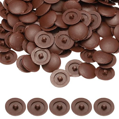 PATIKIL Screw Caps Covers, Plastic Self Tapping Hole Cap Covers Dust Proof Sticker Waterproof - Fitting for (Diameter 4 mm Flat Cross Screw - Furniture - Cabinet) 170 Pack & Reddish Brown