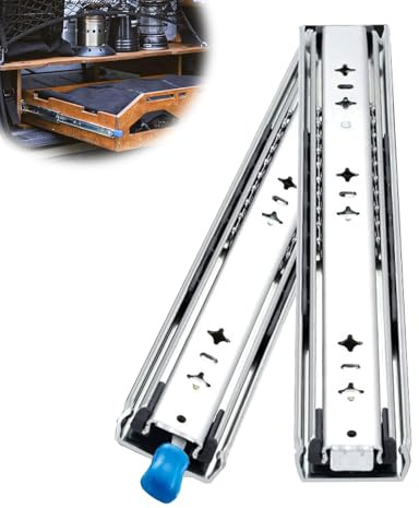 Schwerlastauszug 2 Stück Mit Schloss,Schubladenschienen,Schubladenauszüge Schienen für Rollenauszug,Schubladen Auszugsschienen,Tragkraft 120kg 1 Paar,Vollauszug H:53mm (40 inch(1000mm))