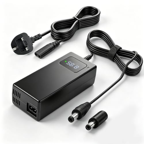58.8V 2A Charger for 52V 51.8v 14S Lithium Batteries E-Scooters E-Bikes | connectors:5.5×2.1/2.5mm,multi safety protection, real-time LED voltage display,UKCA & CE certified,built-in cooling fan