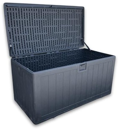 Rijoka Boîte de rangement - Coffre de jardin - 400L - 128 x 65 x 64 cm - Taupe