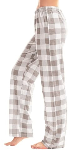 Pantalon de Grossesse Femme Matching Pantalon Pyjama Ecossais Cotelé Gaze D'intérieur Baggy Vêtements de Sport pour Polaire Molleton Flanelle Pyjama Carreaux Femme Kaki S