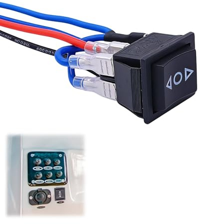 Momentaner Wippschalter 6 polig DPDT Automatikschalter für Gleichstrommotor mit Draht, Momentanen Wippschalter, Polarer Umkehrschalter (EIN) AUS (EIN) 12V für einfache Installation und Motorsteuerung