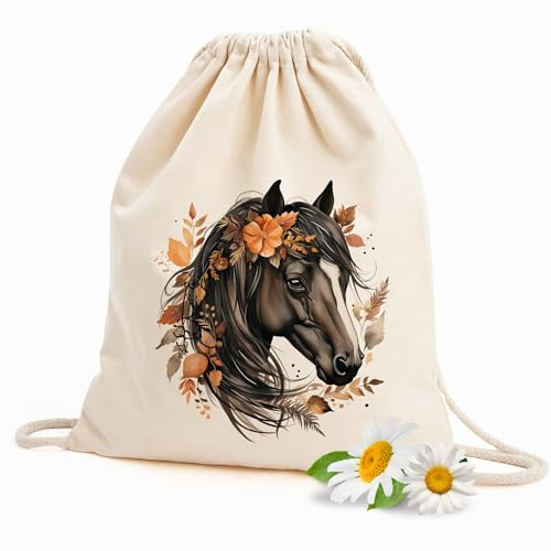 GRAZDesign Turnbeutel Pferd Rucksack Sportbeutel, Daypack, Gymbag, mit Kordelzug, für Sport & Freizeitaktivitäten