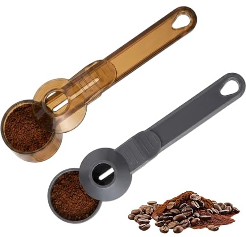 2 PCS Funnel Scoop, Multipurpose Powder Scoop with Funnel, for Refilling Coffee and Measuring Protein Powder, 19.5 cm Length Coffee Scoop with Convenient Design for Kitchen and Daily Use