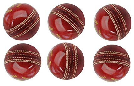 AnNafi® Cricket Rubber Soft Balls for Practice A Grade Handstitched RED| Senior Official (6)