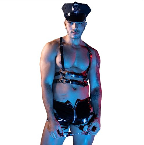 NOROYOY Cosplay para hombre Sexy Ropa interior Policía Lencería Pijama Uniforme Bar Club nocturno Escenario Actuación Fiesta Navidad