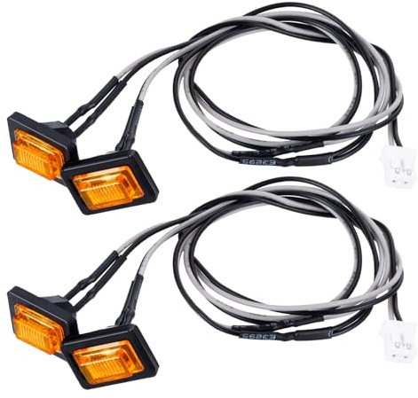 AXspeed Side Skirt Lights for Tamiya LED Lamp 1/14 Tractor R620 R470 Scania Trailer RC Truck Light Upgrade (Yellow)