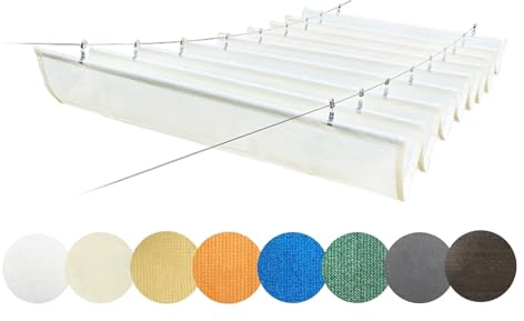 WECLMH Einziehbare Wellen-Sonnensegel, Outdoor Teleskop-Pergola-Überdachungs-Schattenabdeckung, UV-beständig Sonnenschutz Ersatzmarkise Für Pavillon Auf Der Terrasse Oder Im Garten