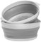 Fiyuer Scolapasta Pieghevole Silicone, 2 in 1 Scolapasta da Cucina, Scolapasta Colino Frutta Doppio Strato, Colander Setacci Pieghevole Colapasta per Scolare Pasta Verdura e Frutta, Bianco
