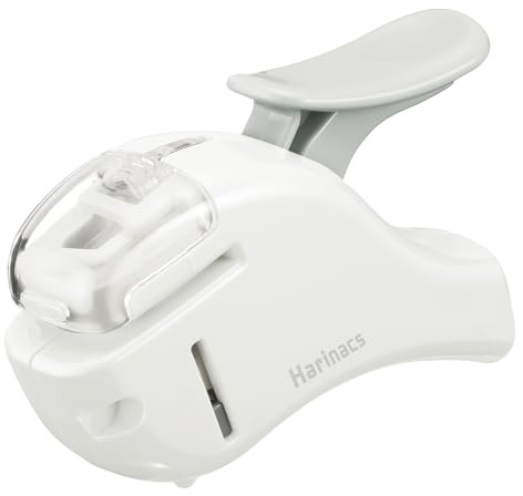 Kokuyo Stapleless Stapler, Harinacs Handheld Staple-Free, Up to 5 Sheets No Staple Binding, Portable Holeless Compact Alpha, Pale White, Japan Import (SLN-MSH305PW)
